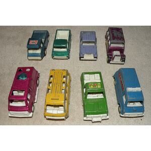 Lot 8 Tootsie Toy Vehicles Trucks Vans Vintage 60s 70s
